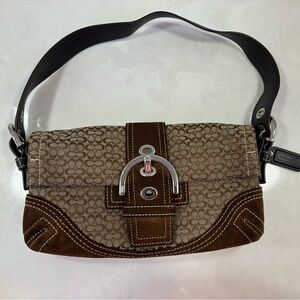Vintage Coach SoHo 3628 signature C canvas with brown suede & original dust bag